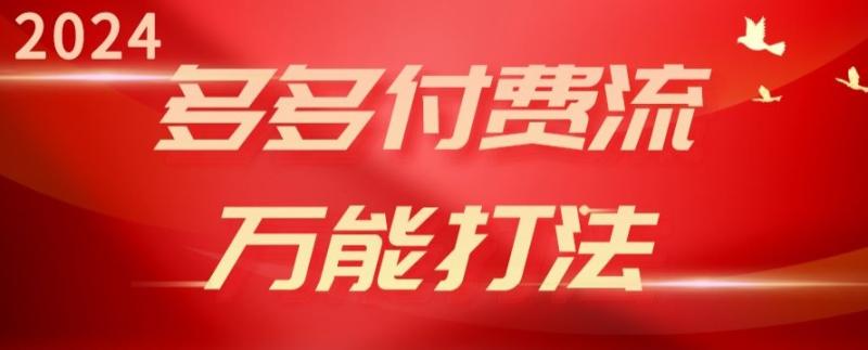 图片[1]-2024多多付费流万能打法、强付费起爆、流量逻辑、高转化、高投产-蛙蛙资源网