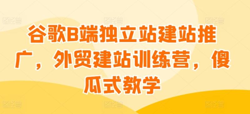 图片[1]-谷歌B端独立站建站推广，外贸建站训练营，傻瓜式教学-蛙蛙资源网