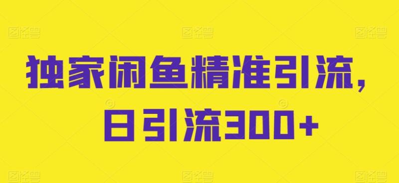 图片[1]-独家闲鱼精准引流，日引流300+-蛙蛙资源网