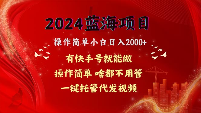 图片[1]-（10693期）2024蓝海项目，网盘拉新，操作简单小白日入2000+，一键托管代发视频，啥都不用管，有快手号躺赚-蛙蛙资源网