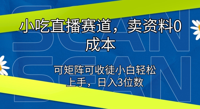 图片[1]-小吃直播赛道，卖资料0成本，可矩阵可收徒小白轻松上手-蛙蛙资源网