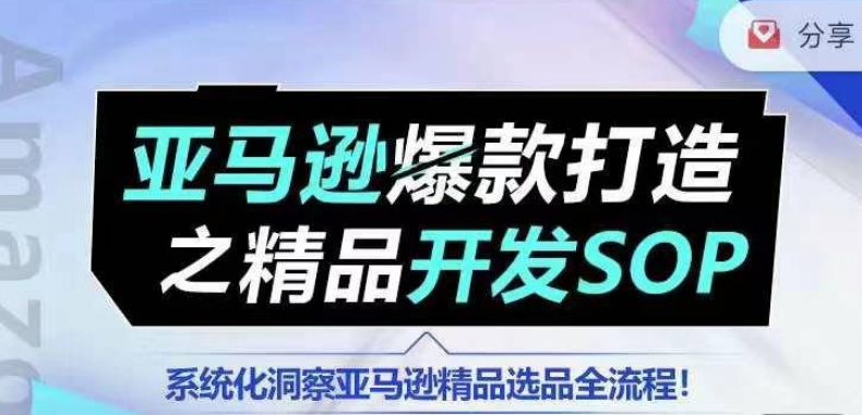 图片[1]-【训练营】亚马逊爆款打造之精品开发SOP，系统化洞察亚马逊精品选品全流程-蛙蛙资源网