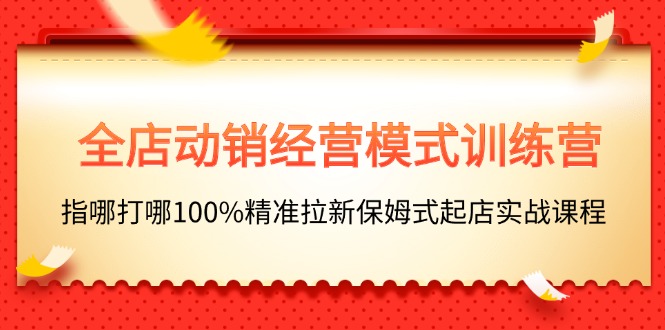 图片[1]-（11460期）全店动销-经营模式训练营，指哪打哪100%精准拉新保姆式起店实战课程-蛙蛙资源网