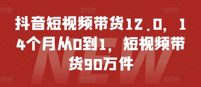 图片[1]-抖音短视频带货12.0，14个月从0到1，短视频带货90万件-蛙蛙资源网