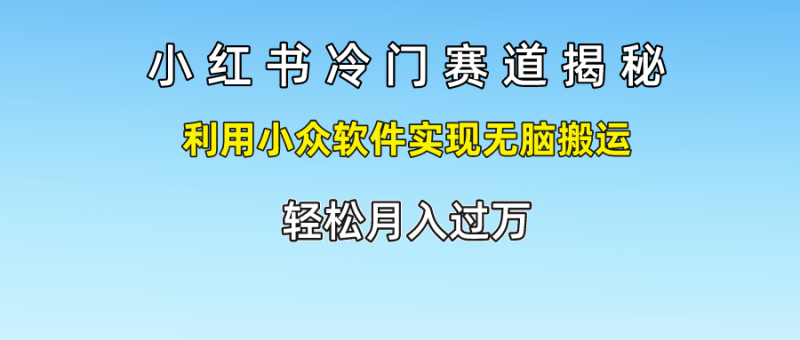 图片[1]-小红书冷门赛道揭秘,利用小众软件实现无脑搬运，轻松月入过万-蛙蛙资源网