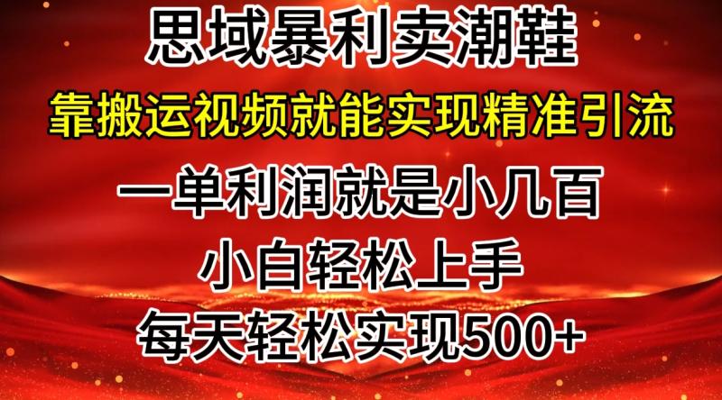 图片[1]-私域卖潮鞋暴利玩法，小白轻松上手，日赚几张，轻轻松松，仅靠搬运视频就能精准引流-蛙蛙资源网