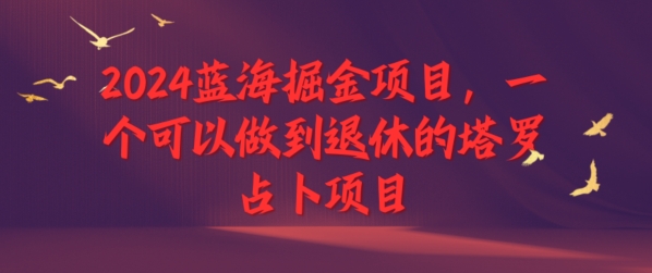 2024蓝海掘金项目，一个可以做到退休的塔罗占卜项目