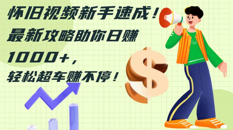 （12250期）怀旧视频新手速成！最新攻略助你日赚1000+，轻松超车赚不停