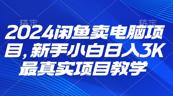 图片[1]-2024闲鱼卖电脑项目，新手小白月入3K 最真实项目教学-蛙蛙资源网