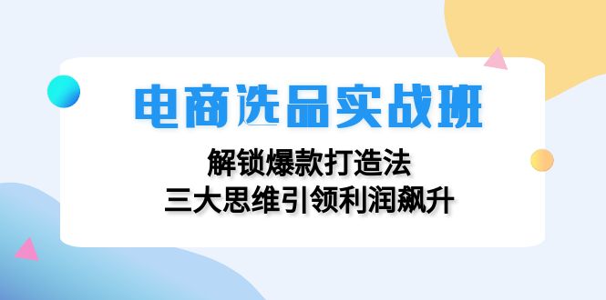 （12398期）电商选品实战班：解锁爆款打造法，三大思维引领利润飙升-1