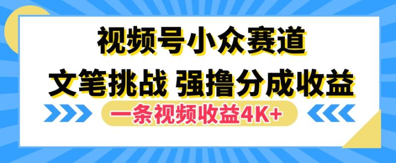 图片[1]-视频号新赛道之文笔挑战，强撸分成收益，一条视频赚了4K+-蛙蛙资源网