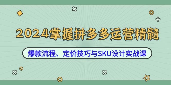 图片[1]-2024掌握拼多多运营精髓：爆款流程、定价技巧与SKU设计实战课-蛙蛙资源网