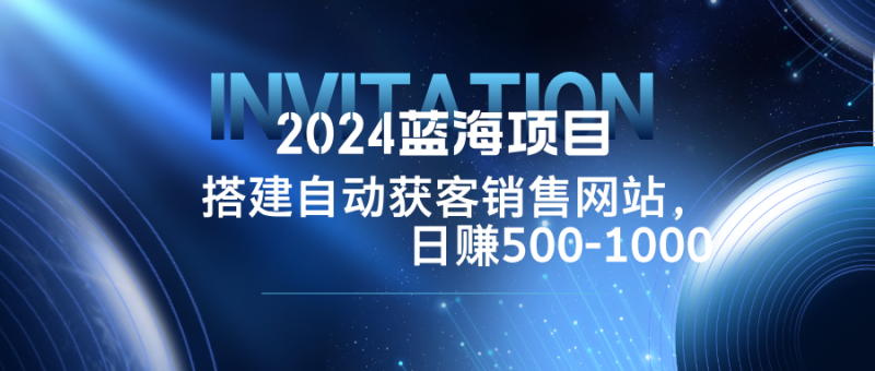 图片[1]-（12743期）2024蓝海项目，搭建销售网站，自动获客，日赚500-1000-蛙蛙资源网