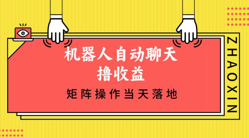 （12908期）机器人自动聊天撸收益，单机日入500+矩阵操作当天落地