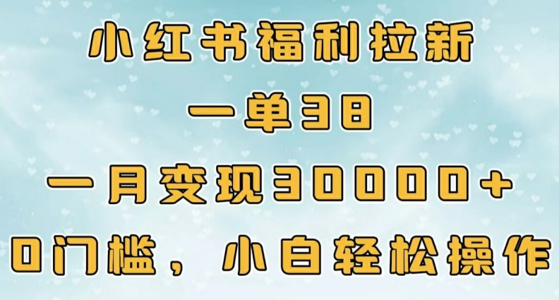 图片[1]-小红书福利拉新，一单38，一月3000+轻轻松松，0门槛小白轻松操作-蛙蛙资源网