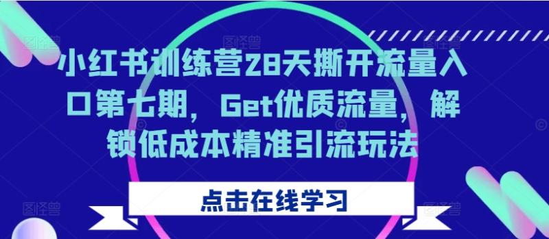 图片[1]-小红书训练营28天撕开流量入口第七期，Get优质流量，解锁低成本精准引流玩法-蛙蛙资源网