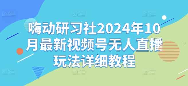 图片[1]-嗨动研习社2024年10月最新视频号无人直播玩法详细教程-蛙蛙资源网