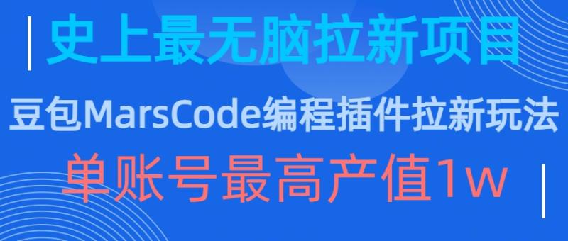 图片[1]-豆包MarsCode编程插件拉新玩法，史上最无脑的拉新项目，单账号最高产值1w-蛙蛙资源网