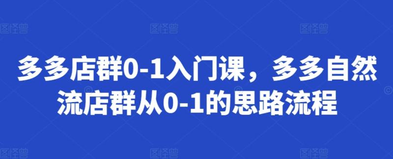 图片[1]-多多店群0-1入门课，多多自然流店群从0-1的思路流程-蛙蛙资源网