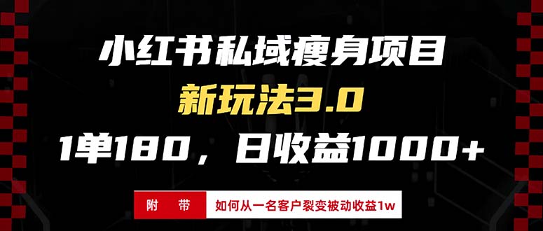 （13348期）小红书瘦身项目3.0模式，新手小白日赚收益1000+（附从一名客户裂变收益1w）