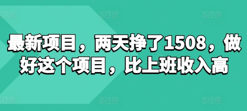 图片[1]-最新项目，两天挣了150，做好这个项目，比上班收入高-蛙蛙资源网