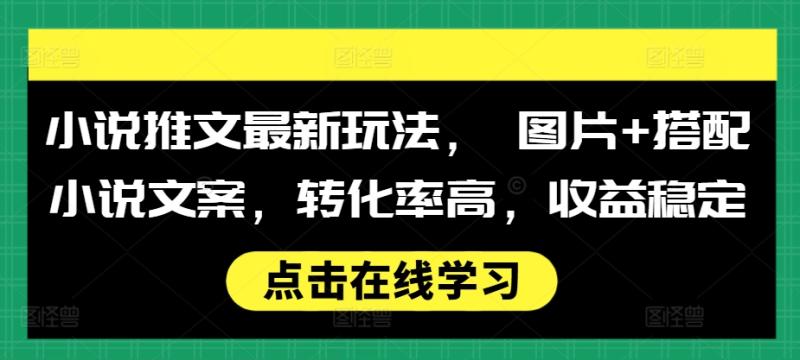 图片[1]-小说推文最新玩法， 图片+搭配小说文案，转化率高，收益稳定-蛙蛙资源网