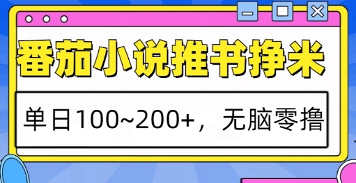 图片[1]-番茄小说推书挣米，单日100-200+，无脑零撸，实操流程-蛙蛙资源网