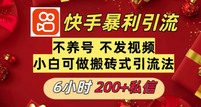 图片[1]-利用快手平台6小时不到200+私信，不发视频不养号-蛙蛙资源网