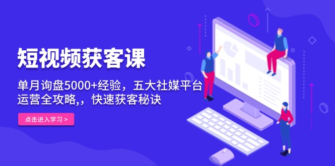 （13715期）短视频获客课，单月询盘5000+经验，五大社媒平台运营全攻略,，快速获客…-1