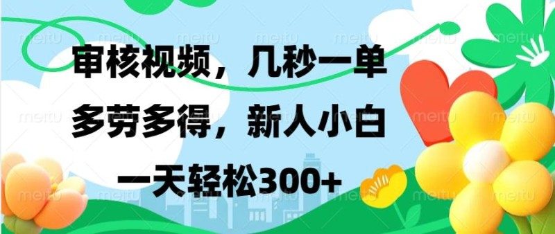 （13719期）视频审核，新手可做，多劳多得，新人小白一天轻松300+-1