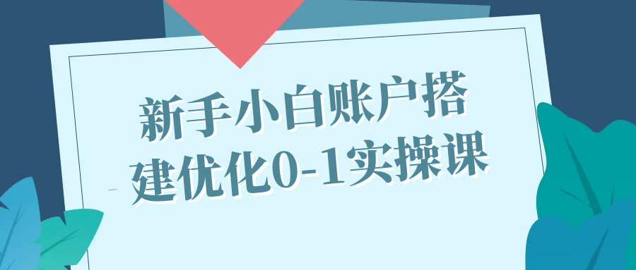 图片[1]-新手小白账户搭建优化0-1实操课-蛙蛙资源网