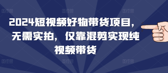 图片[1]-2024短视频好物带货项目，无需实拍，仅靠混剪实现纯视频带货-蛙蛙资源网