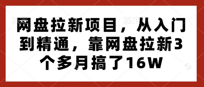 图片[1]-网盘拉新项目，从入门到精通，靠网盘拉新3个多月搞了16W-蛙蛙资源网