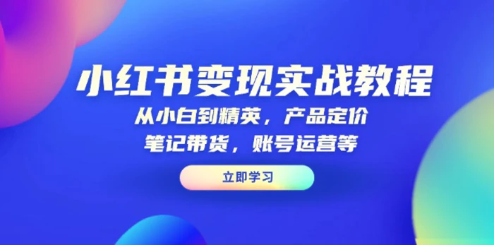 图片[1]-（13923期）小红书变现实战教程：从小白到精英，产品定价，笔记带货，账号运营等-蛙蛙资源网