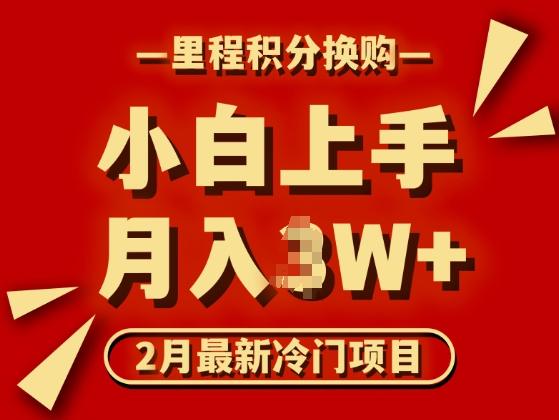 2月最新冷门项目，里程积分兑换机票项目，月入过W