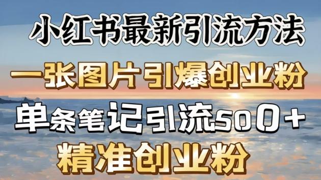 小红书最新引流方法，一张图片引爆创业粉