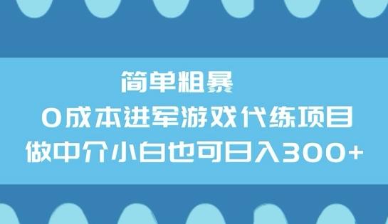 简单粗暴0成本进军游戏代练项目，做中介小白也可日入3张