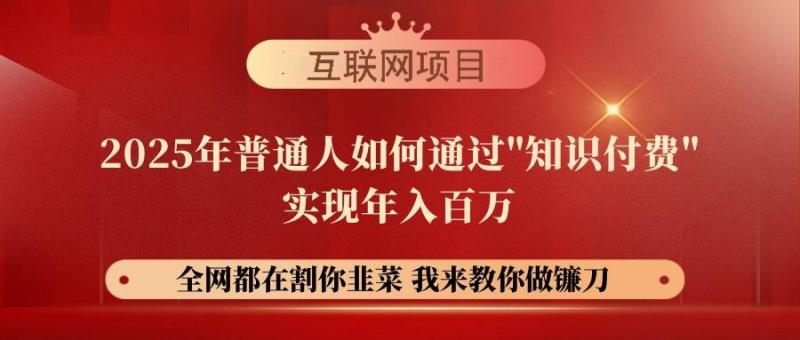 （14466期）【网创项目终点站-镰刀训练营超级IP合伙人】25年普通人如何通过“知识付费“实现年入百万