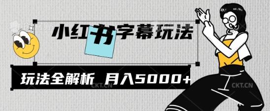 小红书字幕玩法，玩法全解析，月入2000+