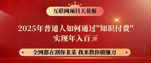 互联网项目天花板，2025年普通人如何通过知识付费实现年入百个【揭秘】