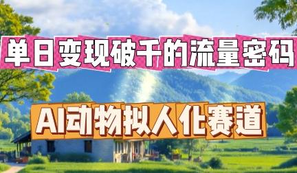 单日变现破k的流量密码，AI动物拟人化赛道