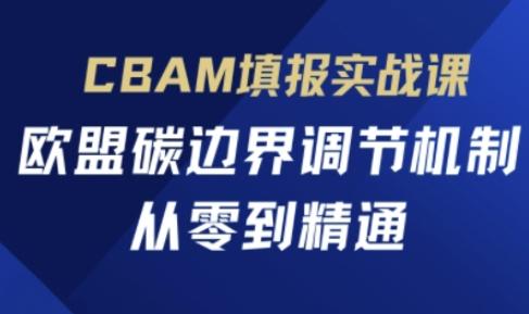 CBAM填报实战课，欧盟碳边界调节机制，从零到精通