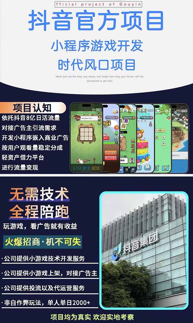 （14512期）2025最热抖音官方项目 Ai时代风口项目小程序游戏开发 实测单个游戏日收&#8230;