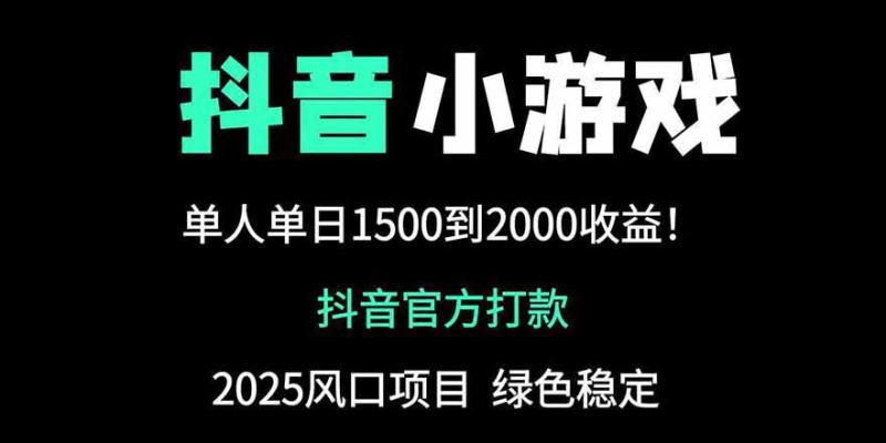 （14527期）抖音官方小游戏2025全网最新玩法，暴利赚钱项目，单机日入2000+