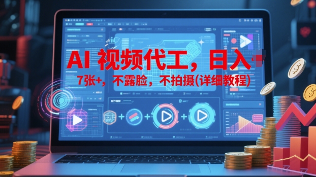 AI视频代工，日入7张+，不露脸，不拍摄(详细教程)