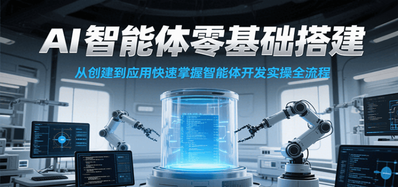 AI智能体零基础搭建实操课，从创建到应用快速掌握智能体开发全流程！