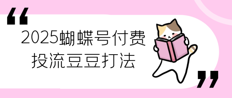 2025蝴蝶号付费投流豆豆打法
