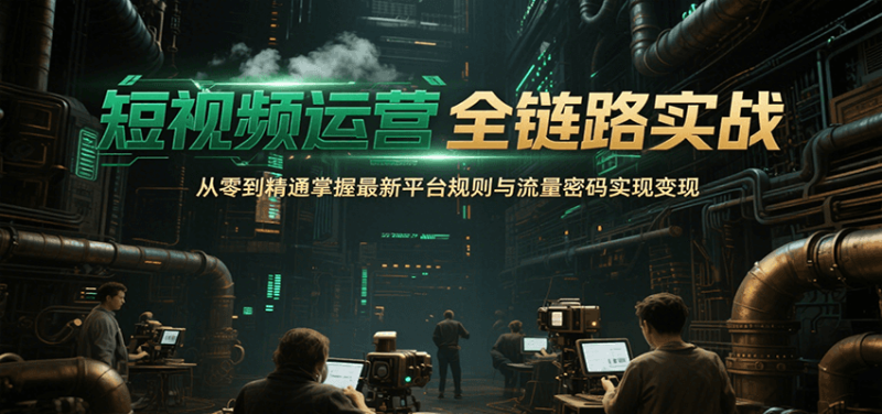 短视频运营全链路实战，从零到精通掌握最新平台规则与流量密码实现变现
