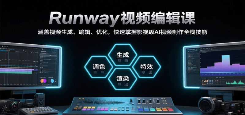 Runway视频编辑课，涵盖视频生成、编辑、优化，快速掌握影视级AI视频制作全栈技能