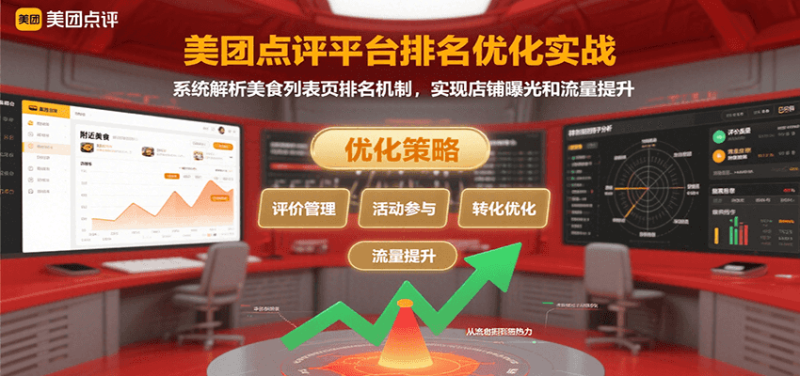 美团点评平台排名优化实战，系统解析美食列表页排名机制，实现店铺曝光和流量提升